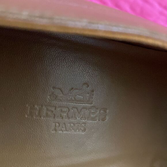 Hermes Brown Leather Heels, US8 - Picture 10 of 12